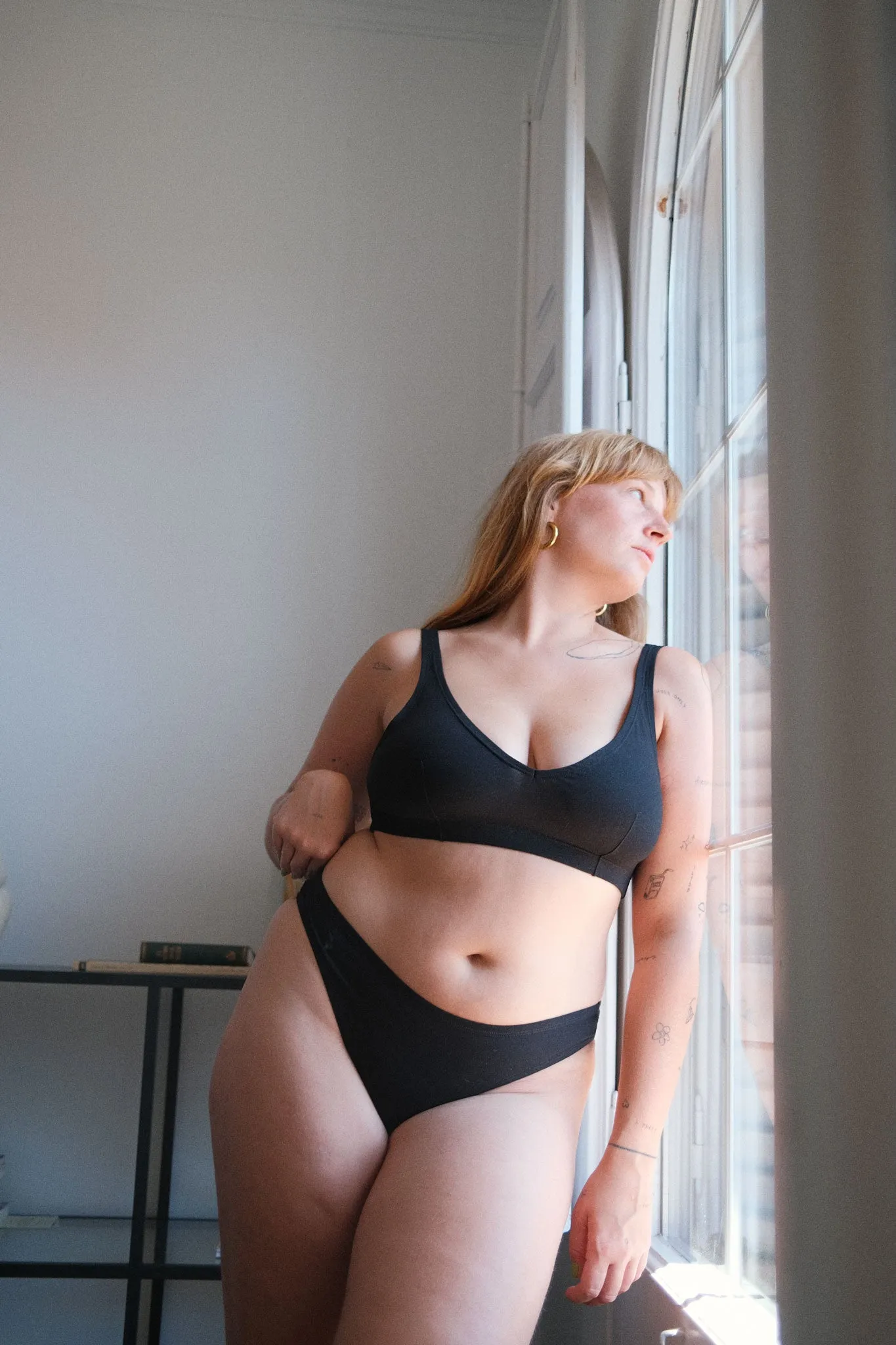 Alba cotton bralette - black