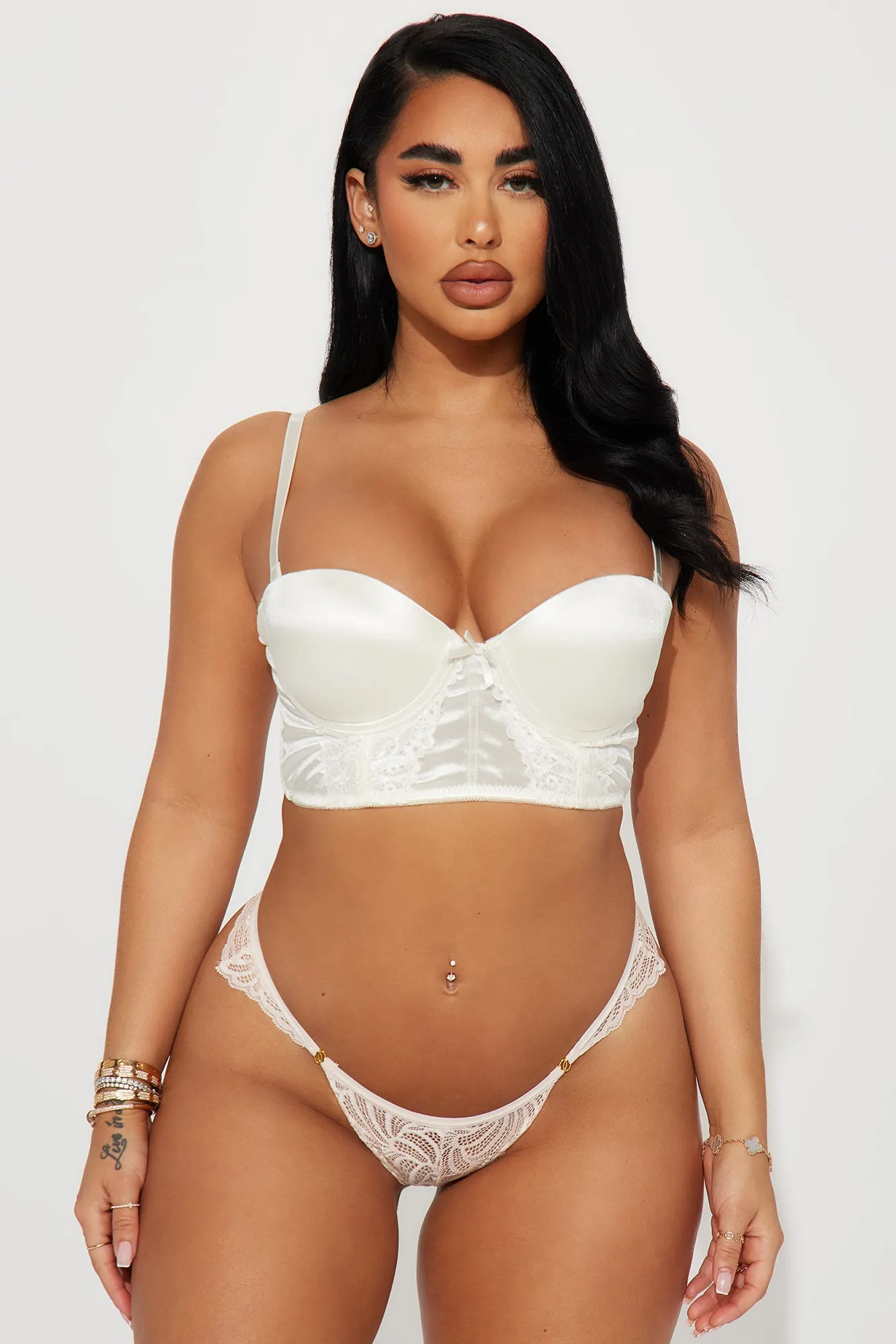 Anything You Want Lace Thong Panty - Beige