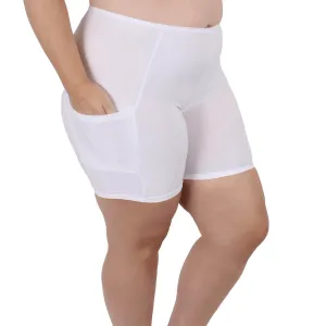 Cooling Slipshort with 2 Pockets 6" | White