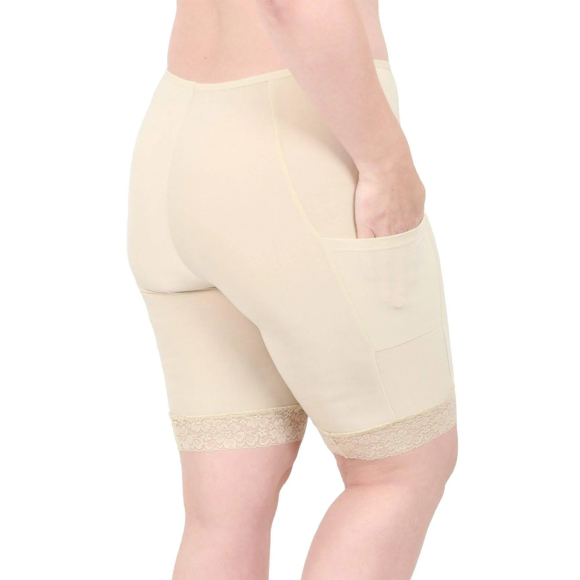 Cooling Slipshort with 2 Pockets 9" | Beige