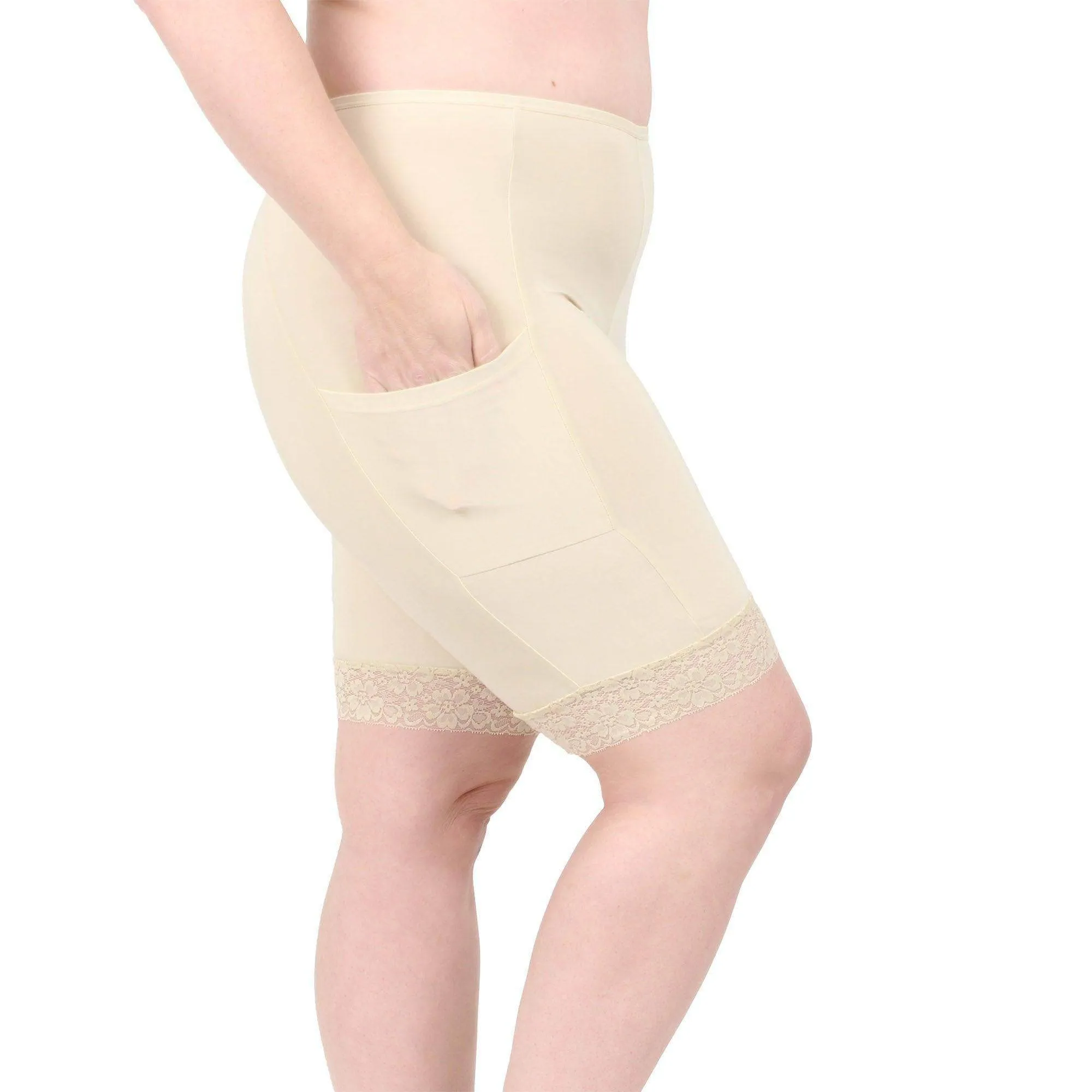 Cooling Slipshort with 2 Pockets 9" | Beige