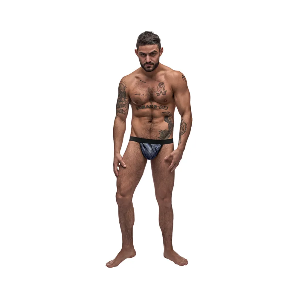 Male Power Blue Streak Posing Strap Blue Os