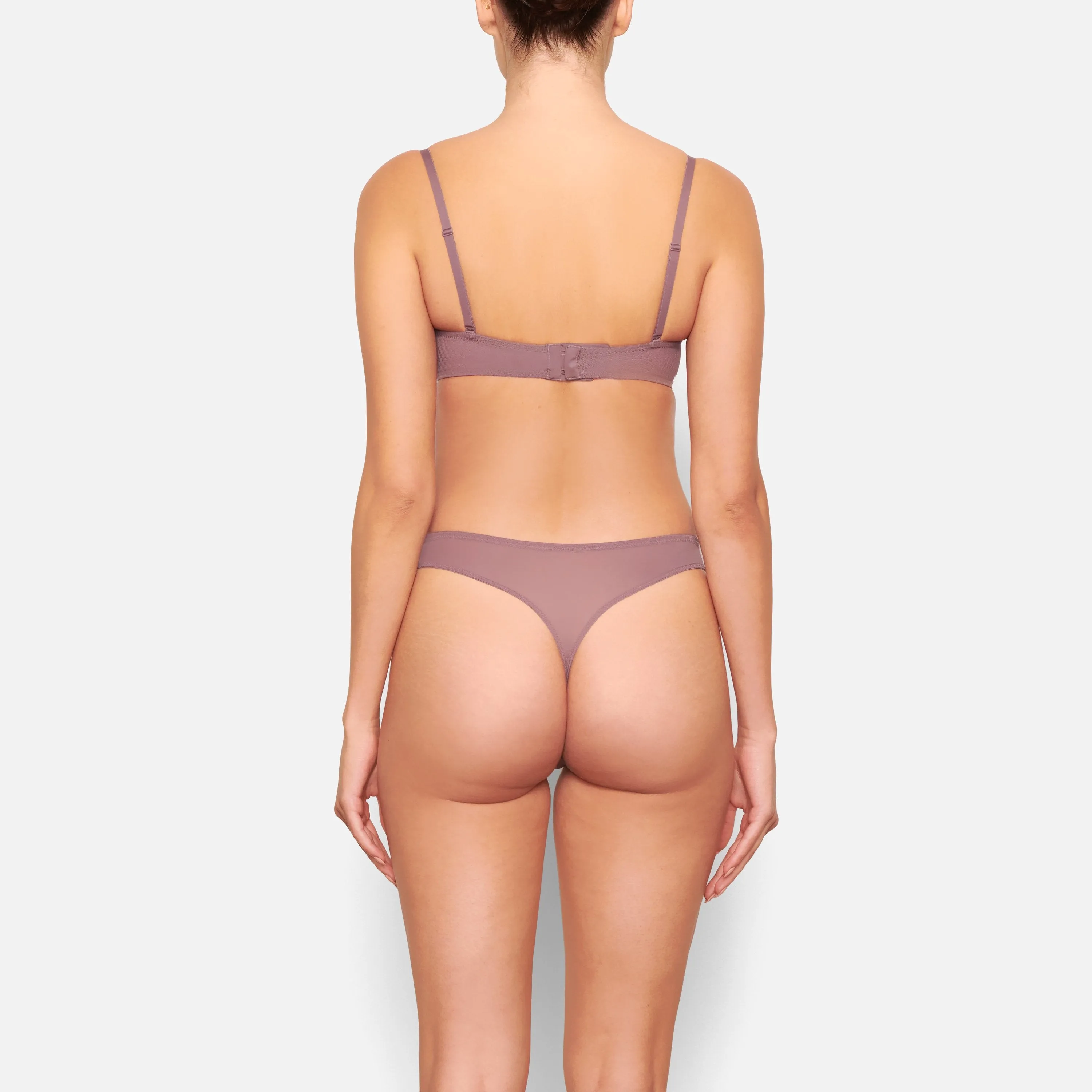 MESH STRAPLESS BRA | PLUM