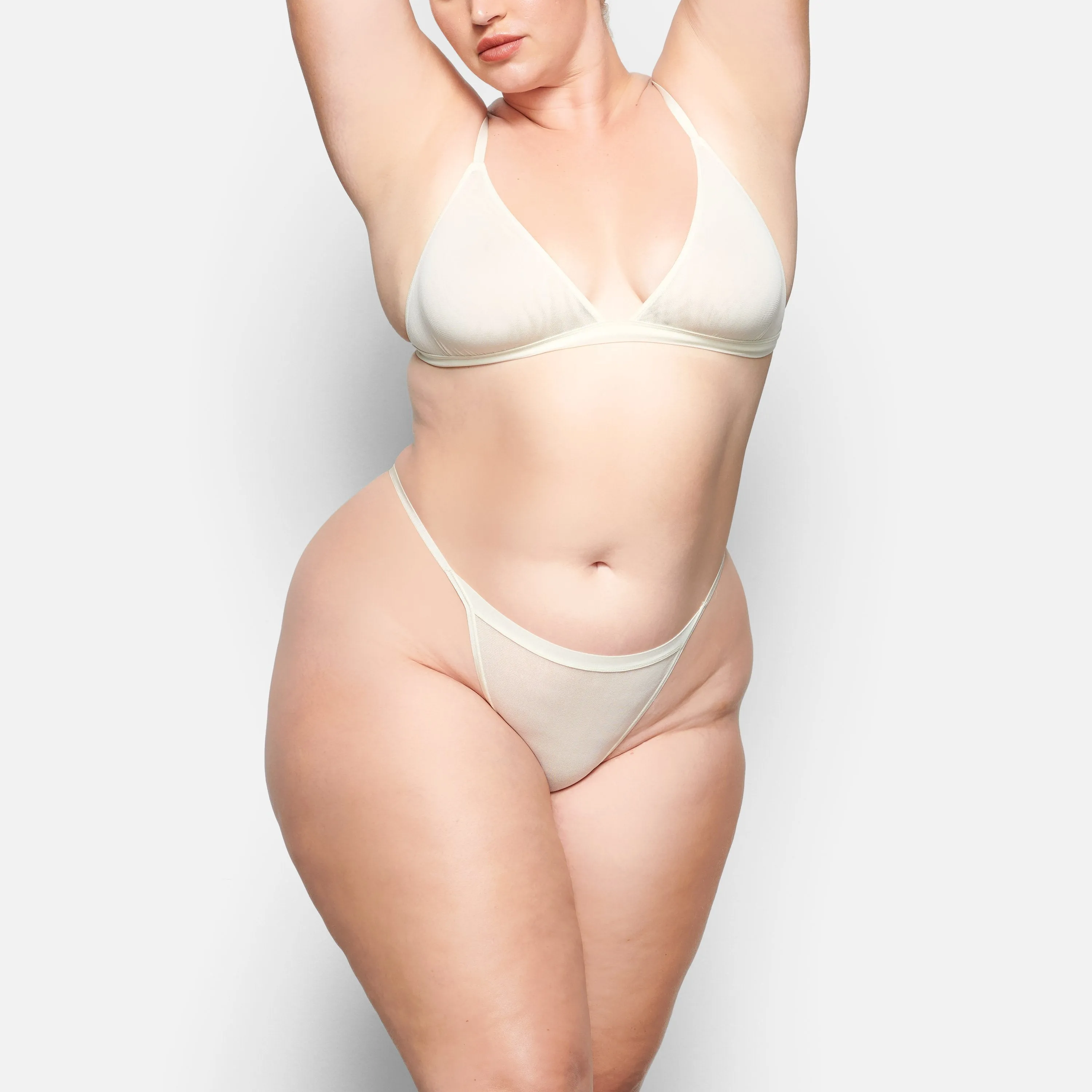 SUMMER MESH TRIANGLE BRALETTE | BONE
