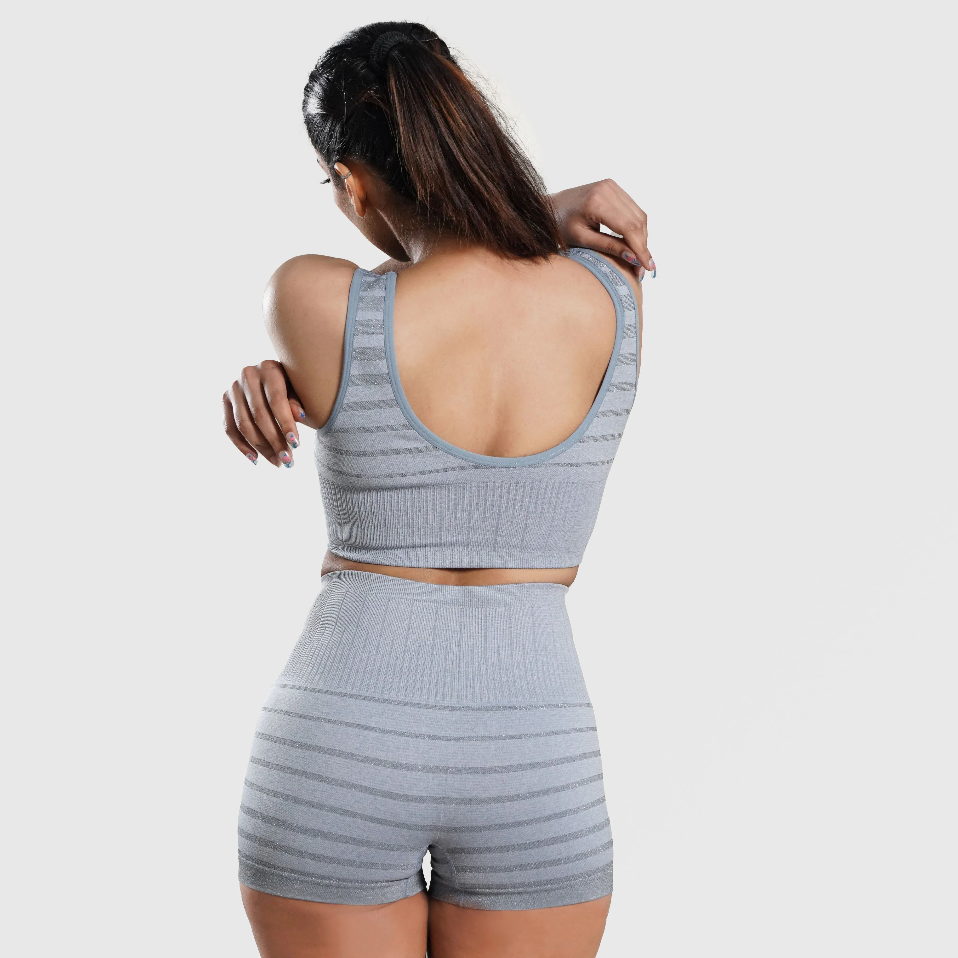 Tone Sculpt Seamless Sports Bra (Blue)