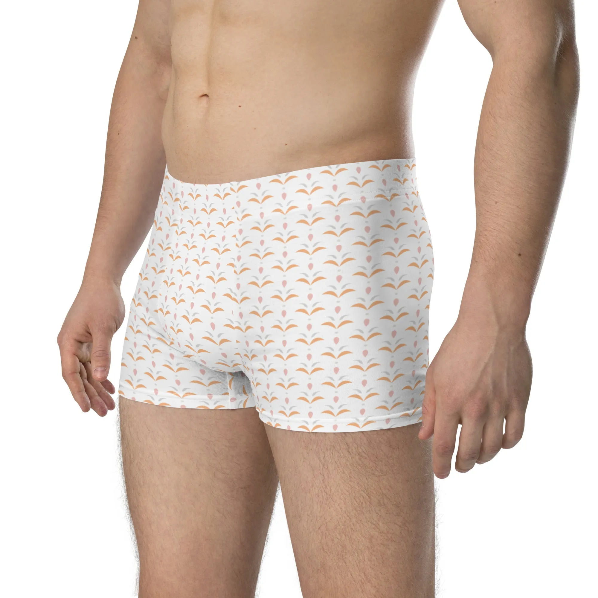 White seamless pattern boxer briefs for men