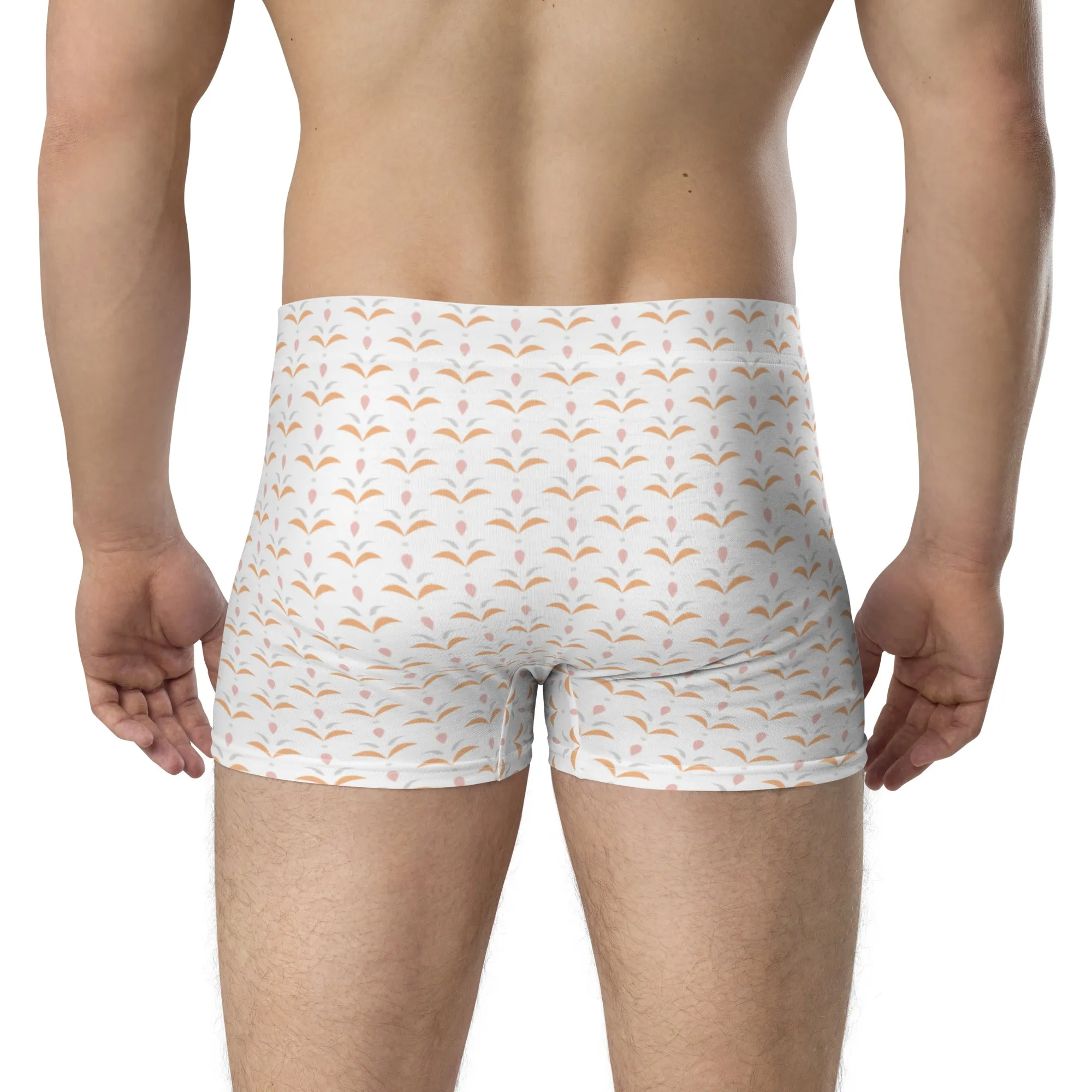 White seamless pattern boxer briefs for men