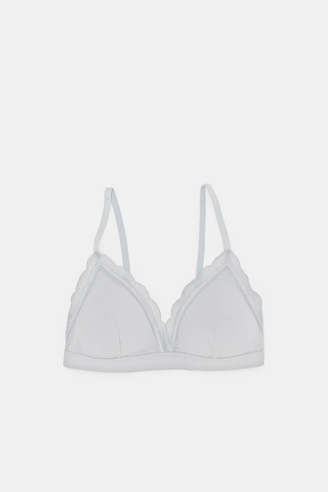 Women Ivory And Grey Non-Wired Bras Set (Pack of 2)