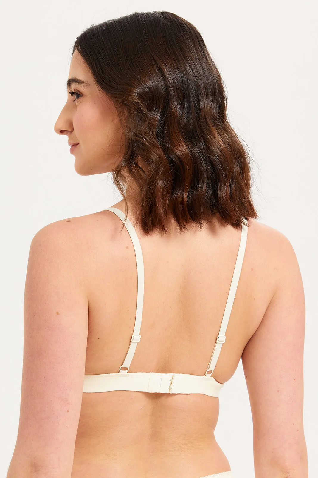 Women Ivory And Grey Non-Wired Bras Set (Pack of 2)